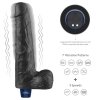 10 REAL SOFTEE Rechargeable TPE Vibrating Dildo(Black)